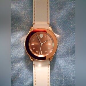 Women's Movado Bold, pale rose gold ionic plated stainless steel case